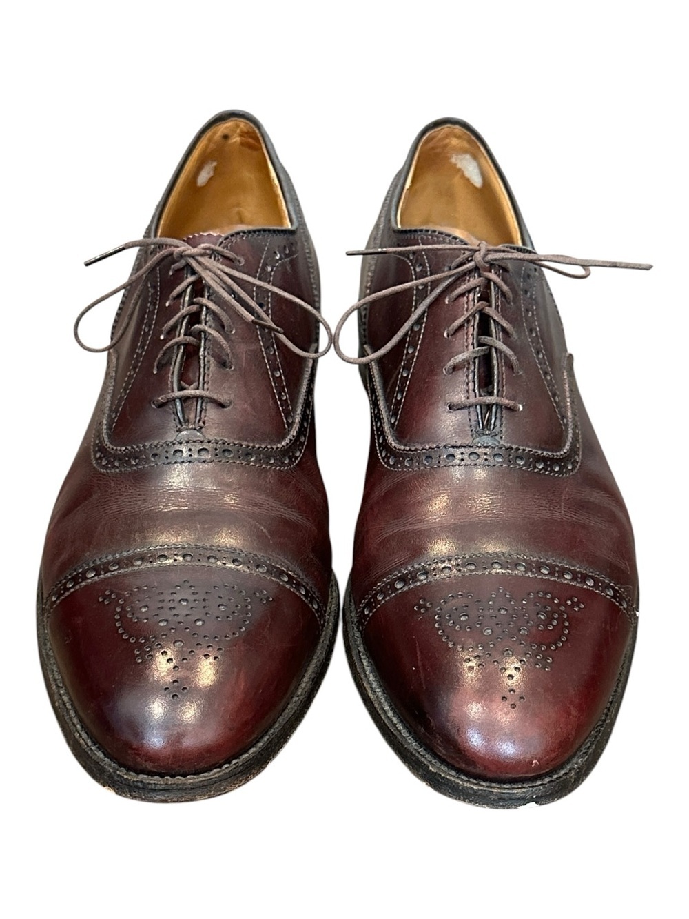 Alden 908 Medallion Perf Tip Bal Oxford Burgundy Calf Hampton Last 12.5 AA/B USA - Picture 3 of 10